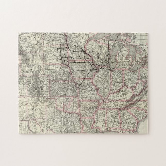 Quebra-cabeça Chicago Milwaukee e Rua Paul Ry e conexões (Horizontal)