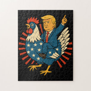 Quebra-cabeça Chicken Jockey Trump Engraçado Memória