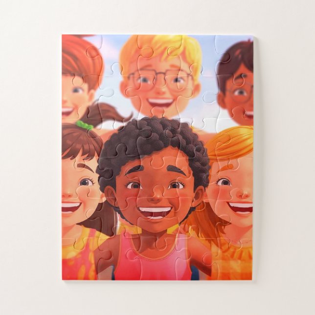 Quebra-cabeça Children Having Fun Together on a 30 Piece Puzzle (Vertical)