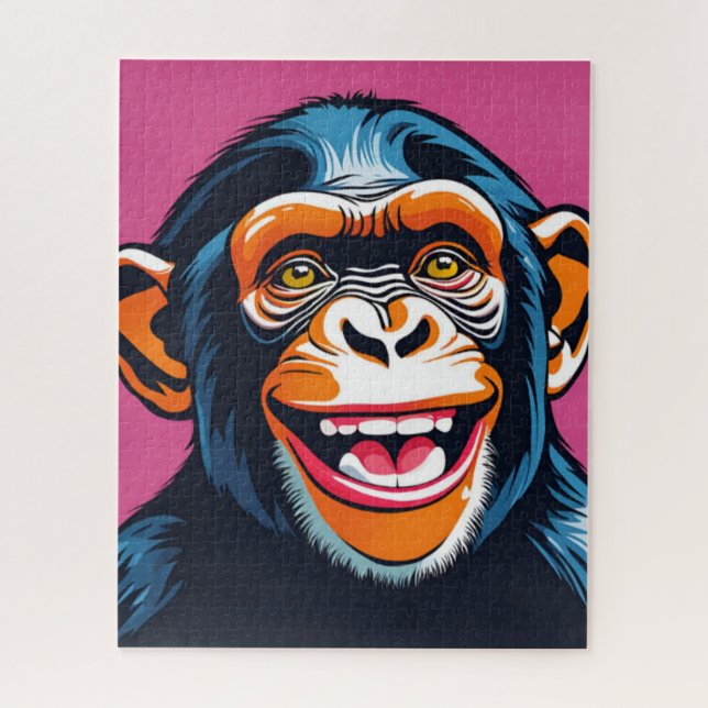 Quebra-cabeça Chimpanzé Engraçado e Louco (Vertical)
