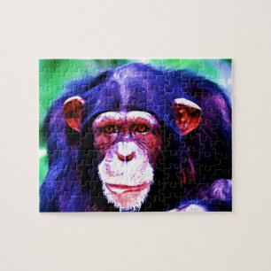Quebra-cabeça Chimpanzee - Animal Art İllustration Painting