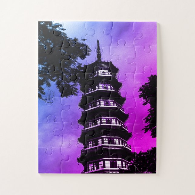 Quebra-cabeça China Antiga Cantão a pagoda florida (Vertical)