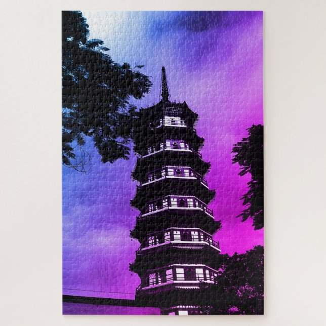 Quebra-cabeça China Antiga Cantão pagode florida (Vertical)