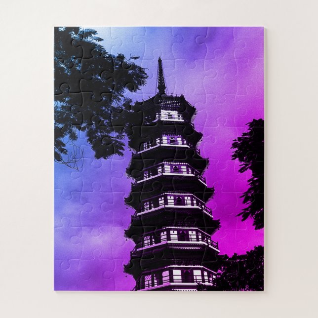 Quebra-cabeça China Antiga Canton a pagoda florida (Vertical)