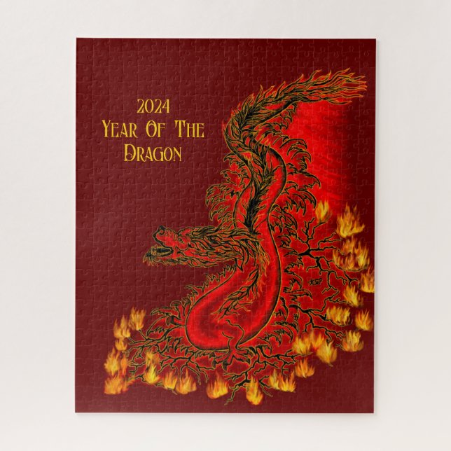 Quebra-cabeça China Dragon, 2024 Ano Do Dragão (Vertical)