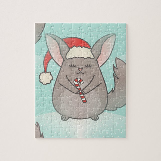 Quebra-cabeça chinchillas de natal (Vertical)