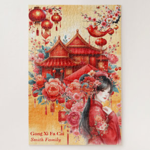 Quebra-cabeça Chinês Lunar Year-Gong Xi Fa Cai-China Cultura