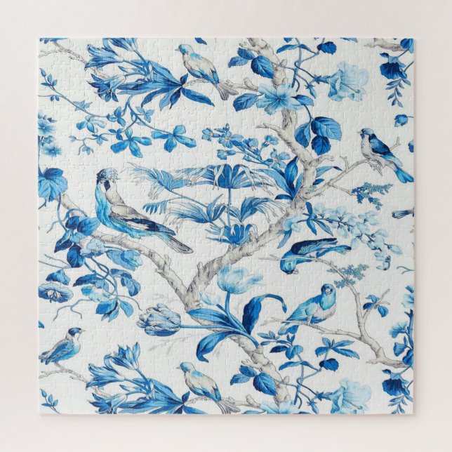 Quebra-cabeça Chinoiserie azul e branca (Vertical)