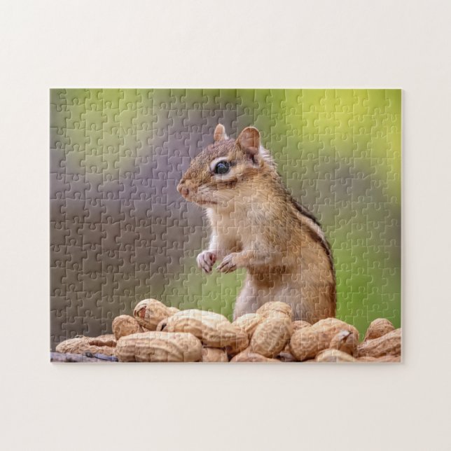 Quebra-cabeça Chipmunk com amendoins (Horizontal)