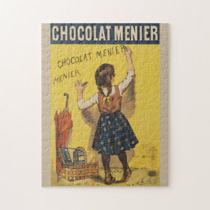 Quebra-cabeça Chocolat Menier Little Girl Escrevendo