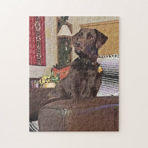 Quebra-cabeça Chocolate Labrador Retriever Em Cadeira