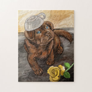 Quebra-cabeça Chocolate Lator Labrador Pup Art