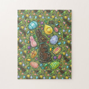 QUEBRA-CABEÇA CHOCOLATE LESTE BUNNY, PINTINHO, OVOS, JELLY BEANS