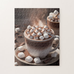 Quebra-cabeça Chocolate Quente Marshmallow Steam Cozy Winter