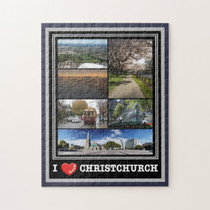 Quebra-cabeça ChristChurch - I Love - New Zelândia -