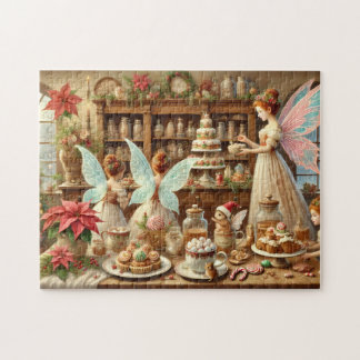 Quebra-cabeça Christmas Fairy Kitchen Holiday Baking Fairies