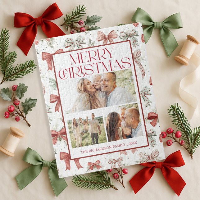 Quebra-cabeça Christmas Jigsaw Puzzle | Family Photo Gift (Criador carregado)
