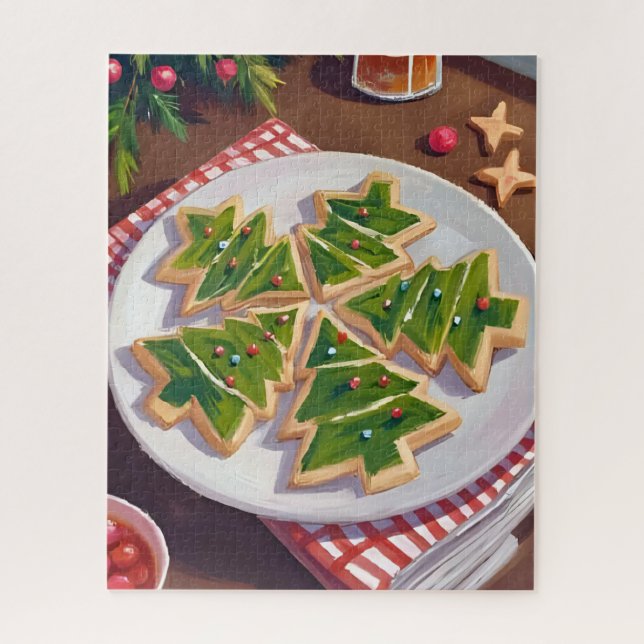 Quebra-cabeça Christmas Tree Cookies Painting (Vertical)