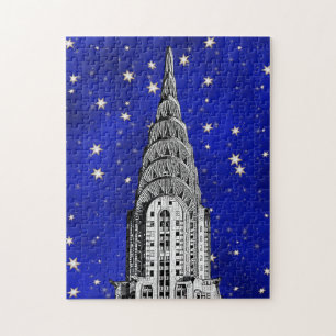 Quebra-cabeça Chrysler Building Dome e Starry Blue Sky