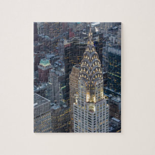 Quebra-cabeça Chrysler que constrói a skyline aérea NYC da Nov