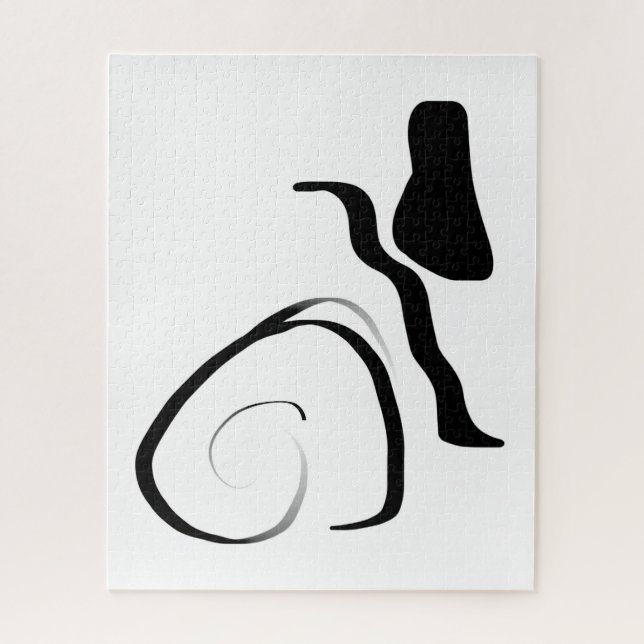 Quebra-cabeça Ciclo de rotação: Abstrato preto e branco (Vertical)