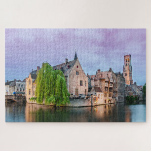 Quebra-cabeça Cidade antiga de Bruges e torre de Belfry, Quebra-