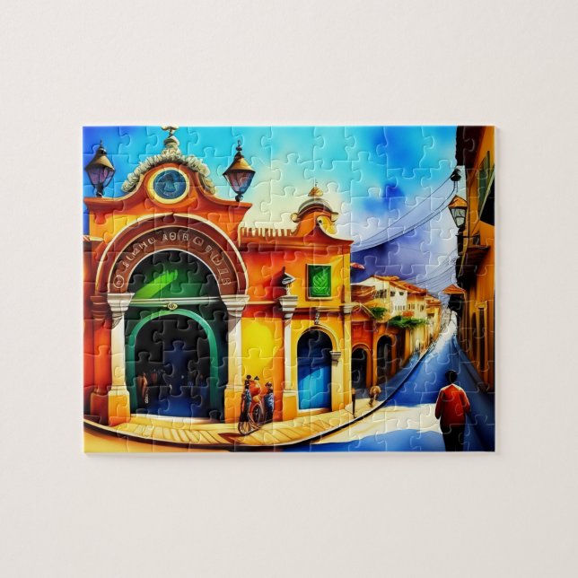 Quebra-cabeça Cidade Antiga Vintage (Horizontal)