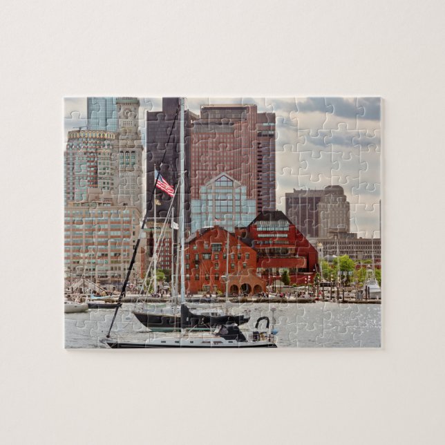 Quebra-cabeça Cidade - Boston Ma - Passeio à beira-mar com vista (Horizontal)