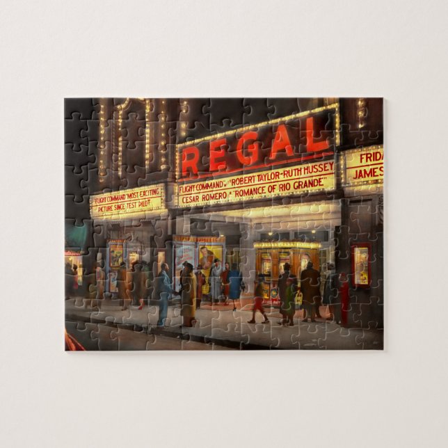 Quebra-cabeça Cidade - Chicago IL - Vida Noturna no Regal Theate (Horizontal)