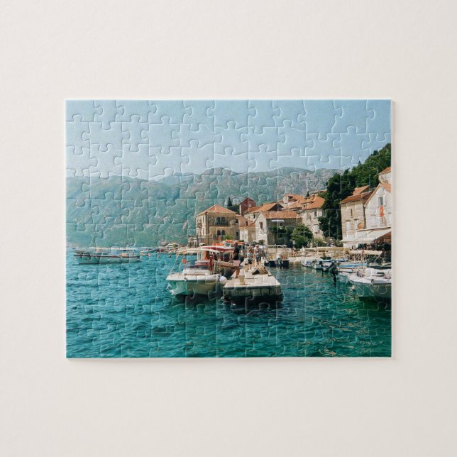Quebra-cabeça Cidade costeira de Perast, Montenegro (Horizontal)