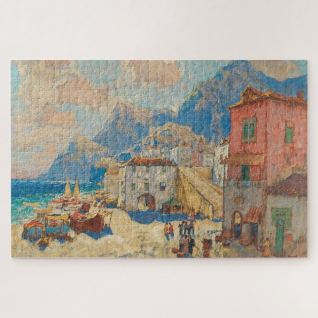 Quebra-cabeça Cidade Costeira na Espanha (Paisagem Espanhola Vin (Horizontal)