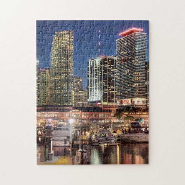 Quebra-cabeça Cidade da skyline de Miami em Florida (Vertical)