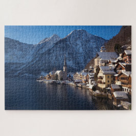 Quebra-cabeça Cidade de Hallstatt na neve no inverno