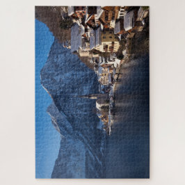 Quebra-cabeça Cidade de Hallstatt na neve no inverno