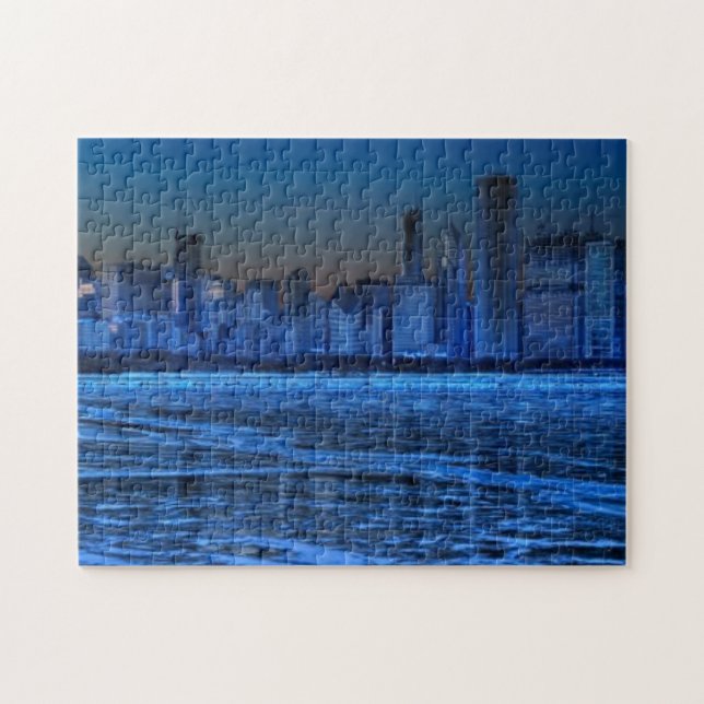 Quebra-cabeça Cidade de ombros largos e de Lago Michigan (Horizontal)
