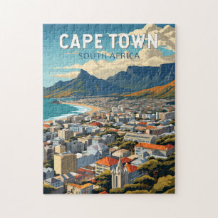 Quebra-cabeça Cidade do Cabo, África do Sul, Viagem Art Vintage