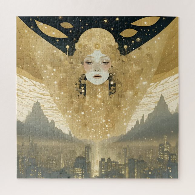 Quebra-cabeça Cidade dos Anjos Mulher em Ouro (Vertical)
