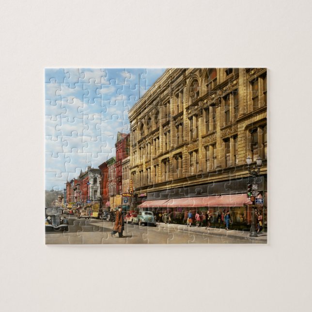 Quebra-cabeça Cidade - Dubuque IA - Rua principal 1940 (Horizontal)