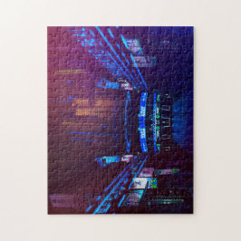 Quebra-cabeça Cidade futurista do Cyberpunk em Marte