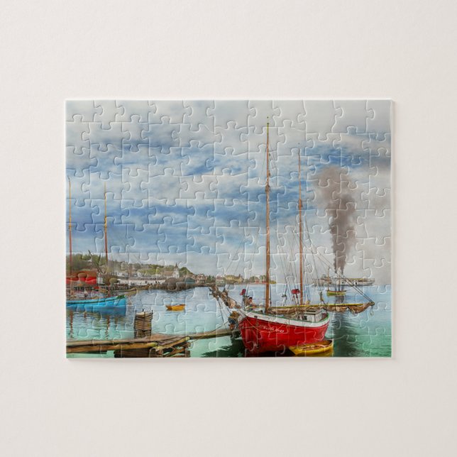 Quebra-cabeça Cidade - Mackinac Island MI - Cara náutico 1906 (Horizontal)