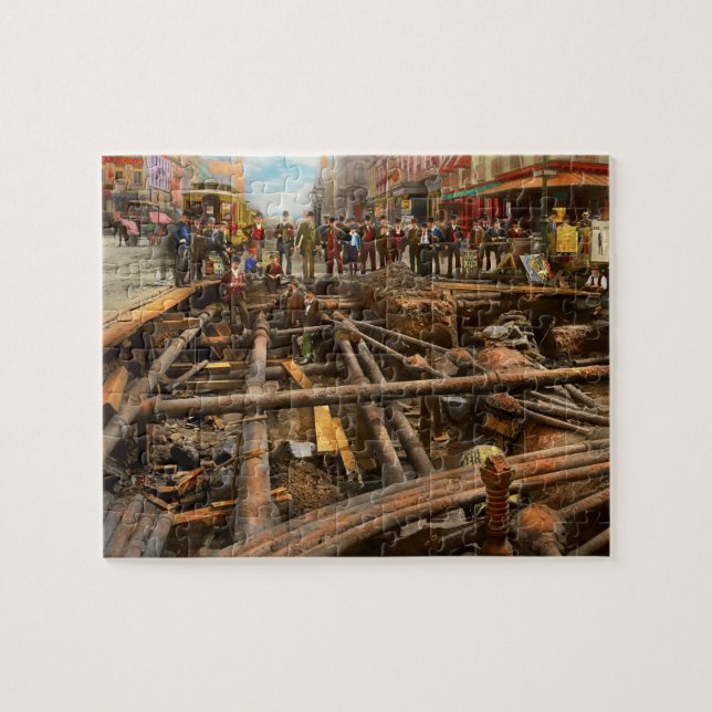 Quebra-cabeça Cidade - NY - Labirinto de tubos 1891 (Horizontal)