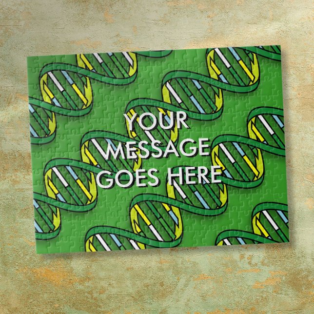Quebra-cabeça Ciência Médica Verde Personalizada em DNA (Personalized Green DNA Medical Science Jigsaw Puzzle)