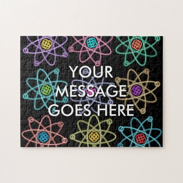 Quebra-cabeça Ciência personalizada de padrões de estrutura atôm (Horizontal)