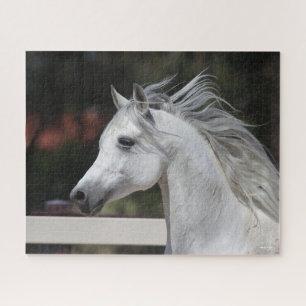 Quebra-cabeça Cinza Arab Stallion com Mane Fluindo