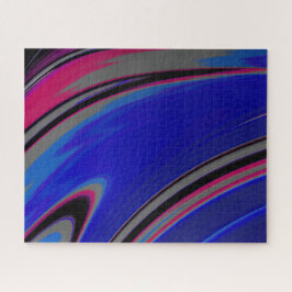 Quebra-cabeça Cinza Azul Escuro, abstrato Magenta, espiral front