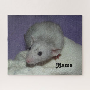 Quebra-cabeça Cinza Azul Personalizado, Rico Pet Rat