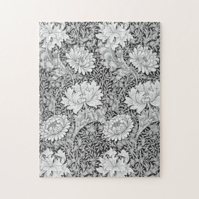 Quebra-cabeça Cinza Chrysanthemum, William Morris (Vertical)