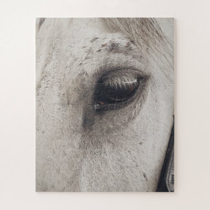 Quebra-cabeça Cinza Mare Horse, Olho Próximo