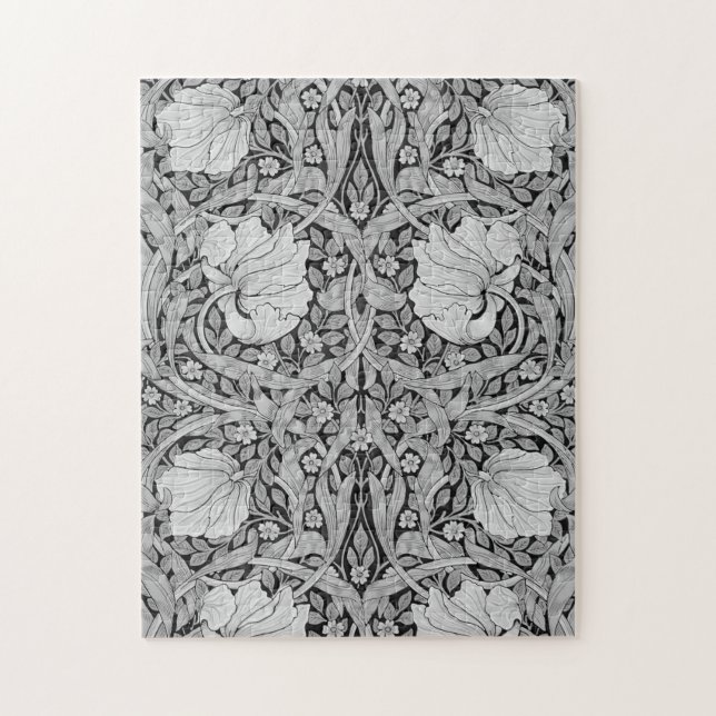 Quebra-cabeça Cinza Pimpernel Monotone, William Morris (Vertical)