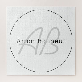 Quebra-cabeça Cinzas Brancas Modernas e Pretas | Nome Legal e Mo